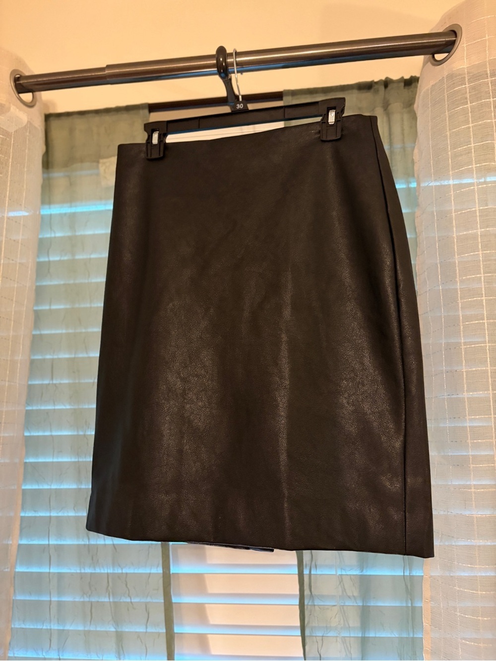 J. Crew Black Faux Leather Pencil Skirt